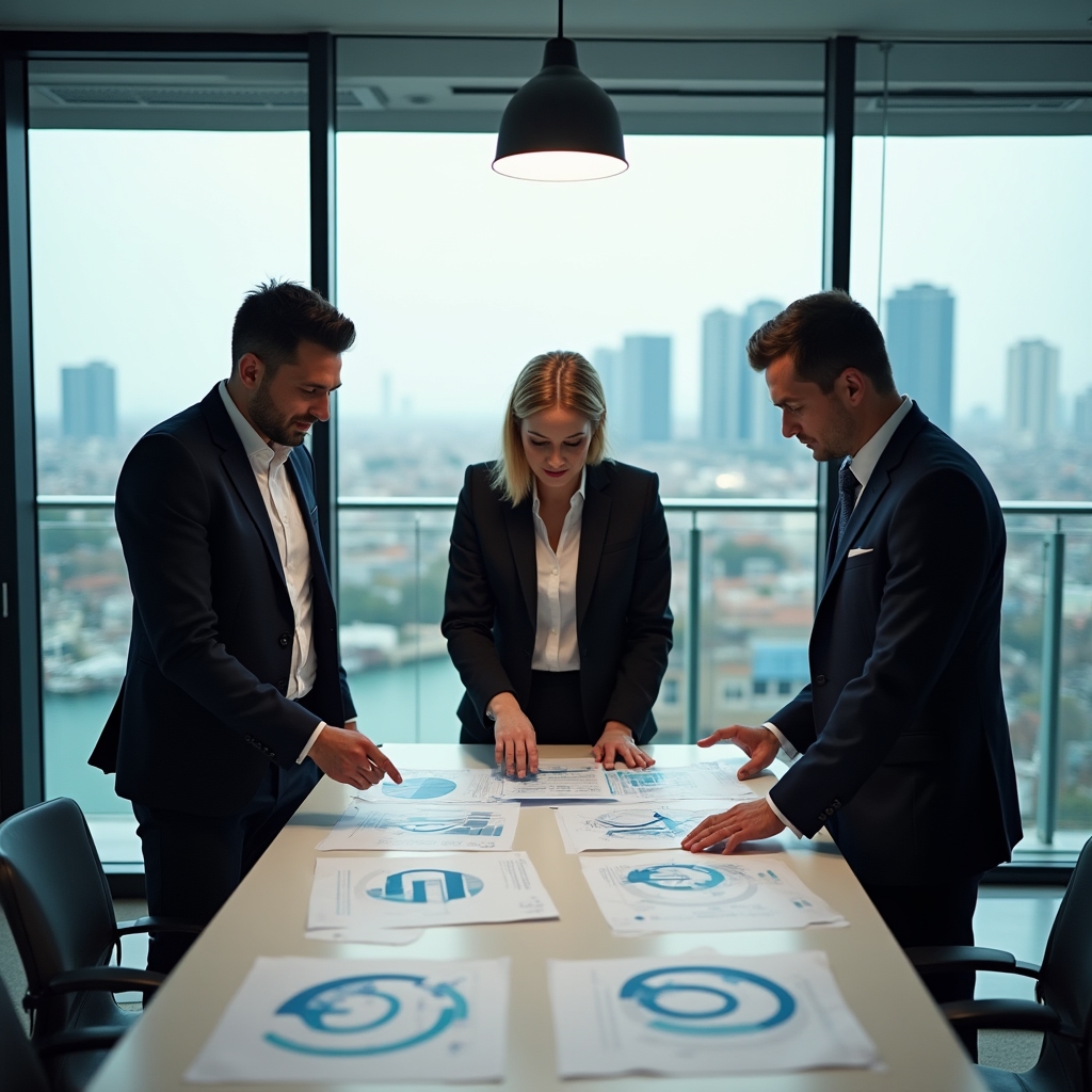 Руководители подразделений обсуждают финансовые показатели